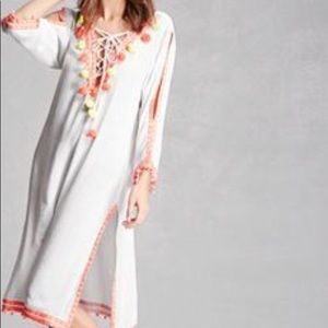 America and Beyond Rayon Pom Trimmed Dress NWT!